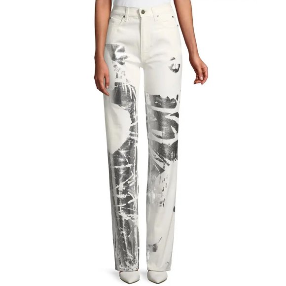Calvin Klein Jeans Denim - RARE Andy Warhol x CK 205W39NYC "Flower" Jeans White/Silver